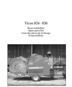 Vicon 834 836 Bale choppers feeders Parts Manual Catalog Pdf Download
