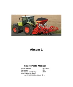 Vicon Airsem L Seed drills Pneumatic 2011 Parts Manual Catalog Pdf Download