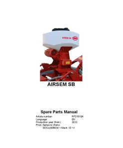 Vicon Airsem SB Seed drills 2013 Parts Manual Catalog Pdf Download