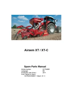 Vicon Airsem XT XTC Seed drills Pneumatic 2011 Parts Manual Catalog Pdf Download
