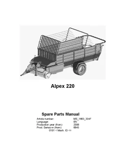 Vicon Alpex 220 Loader wagon 2006 Parts Manual Catalog Pdf Download