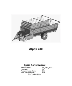 Vicon Alpex 280 Loader wagon 2006 Parts Manual Catalog Pdf Download