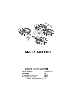 Vicon Andex 1304 PRO Rakes 4 Rotors 2018 Parts Manual Catalog Pdf Download