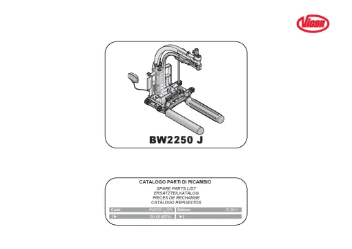 Vicon BW2250J Bale wrapper 2014 Parts Manual Catalog Pdf Download