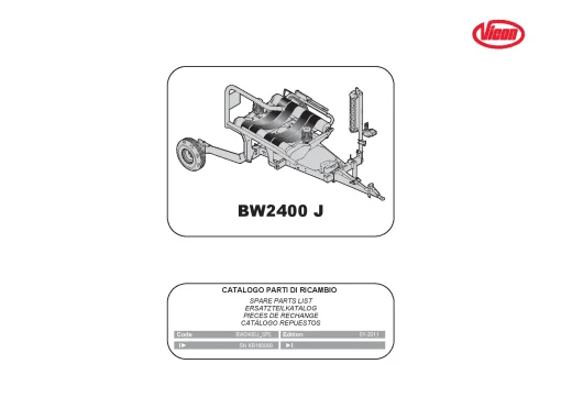 Vicon BW2400 J Bale wrapper 2011 Parts Manual Catalog Pdf Download