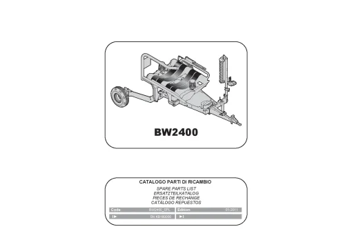 Vicon BW2400M Bale wrapper 2011 Parts Manual Catalog Pdf Download