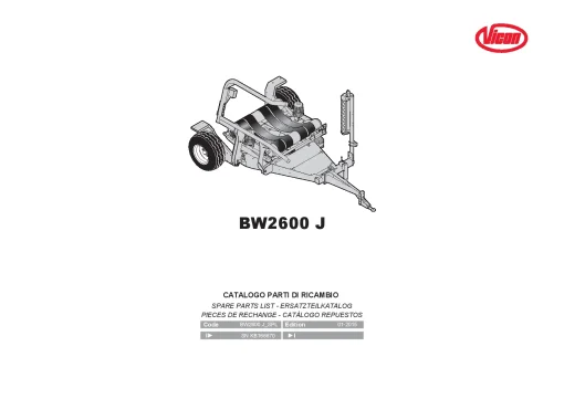 Vicon BW2600 J Bale wrapper 2015 Parts Manual Catalog Pdf Download