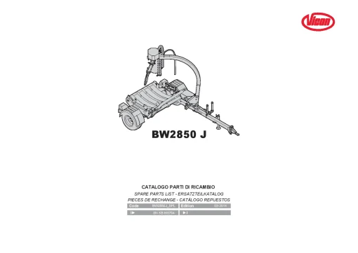 Vicon BW2850 J Bale wrapper 2014 Parts Manual Catalog Pdf Download