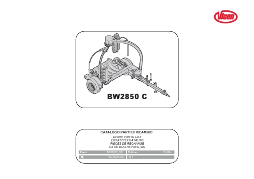Vicon BW2850C Bale wrapper 2014 Operation Maintenance Manual PDF download