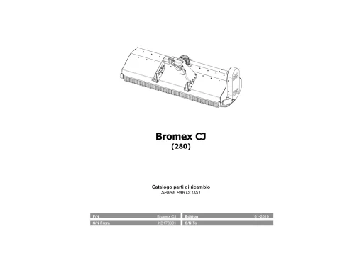 Vicon Bromex CJ 280 Topper 2019 Parts Manual Catalog Pdf Download