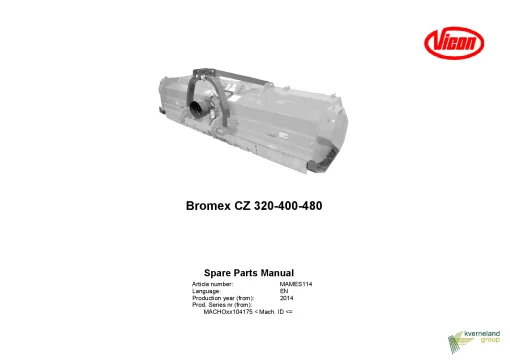Vicon Bromex CZ 320 400 480 Topper 2014 Parts Manual Catalog Pdf Download