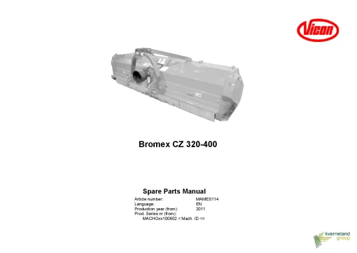 Vicon Bromex CZ 320 400 Topper 2011 Parts Manual Catalog Pdf Download