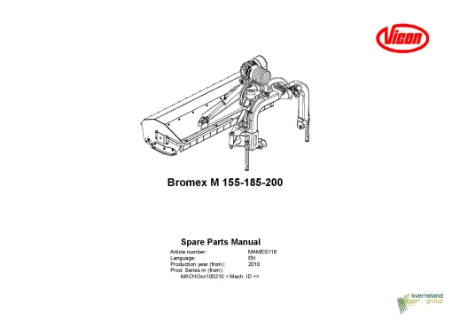 Vicon Bromex M 155 185 200 Chopper 201 Parts Manual Catalog Pdf Download