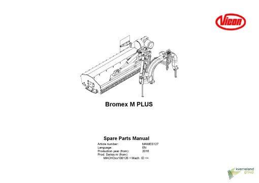 Vicon Bromex M Plus Choppers 2016 Parts Manual Catalog Pdf Download