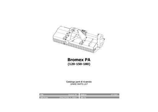 Vicon Bromex PA 120 150 180 Chopper 2020 Parts Manual Catalog Pdf Download