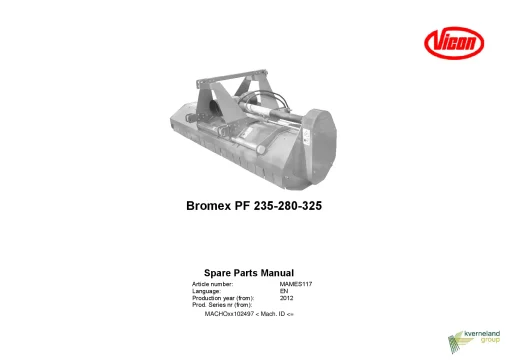 Vicon Bromex PF 235 280 325 Chopper 2012 Parts Manual Catalog Pdf Download