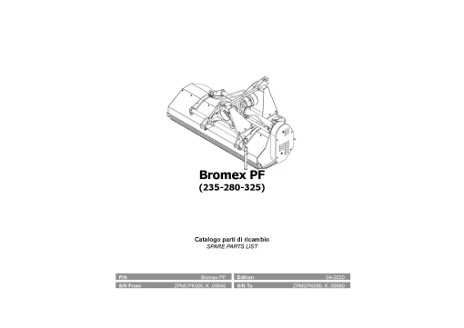 Vicon Bromex PF 235 280 325 Chopper 2020 Parts Manual Catalog Pdf Download