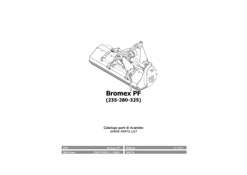 Vicon Bromex PF 235 280 325 Chopper 2021 Parts Manual Catalog Pdf Download