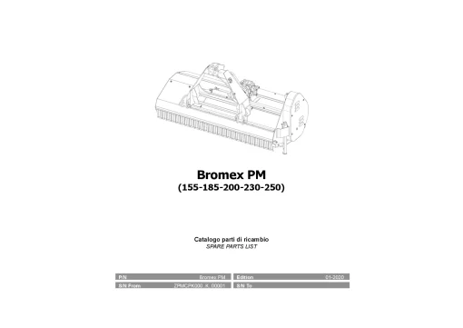Vicon Bromex PM 155 185 200 230 250 Choppers 2020 Parts Manual Catalog Pdf Download