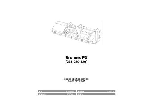Vicon Bromex PX 235 280 320 Choppers 2019 Parts Manual Catalog Pdf Download