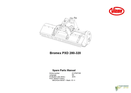 Vicon Bromex PXD 280 320 Chopper 2015 Parts Manual Catalog Pdf Download