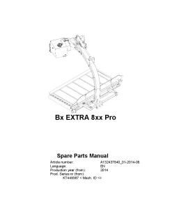 Vicon Bx Extra 8xx Pro Mower Conditioner 2014 Parts Manual Catalog Pdf Download