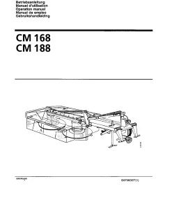 Vicon CM 168 188 Mower Conditioner Operation Maintenance Manual PDF download