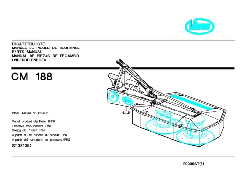 Vicon CM 188 Mower Conditiner 2002 23ST01 Parts Manual Catalog Pdf Download