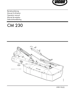 Vicon CM 230 Mower Conditiner 2002 09EU01 Operation Maintenance Manual PDF download