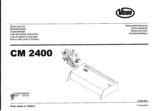 Vicon CM 2400 Mowers Disc Plain 2004 Sn 14286-3 Parts Manual Catalog Pdf Download