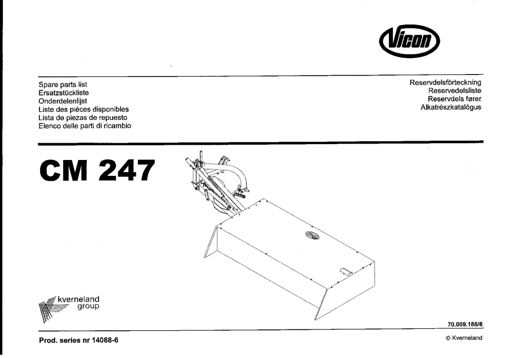 Vicon CM 247 Mowers Disc Plain 2003 Sn 14068 6 Parts Manual Catalog Pdf