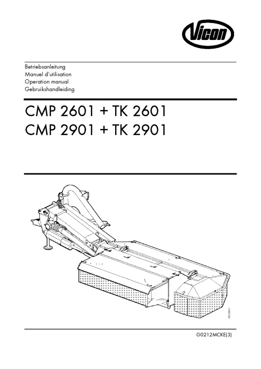 Vicon CMP- 2601 2901 TK- 2601 2901Conditioners Rear mounted_07MCK01_06MKE01 Operation Maintenance Manual PDF download