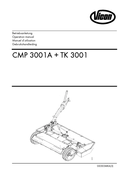 Vicon CMP3001A TK3001 Conditioners Rear mounted_04MKA01 Operation Maintenance Manual PDF download