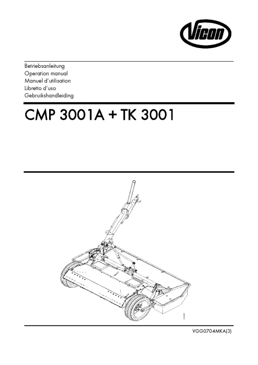 Vicon CMP3001A TK3001 Conditioners Rear mounted_10MKA01 Operation Maintenance Manual PDF download