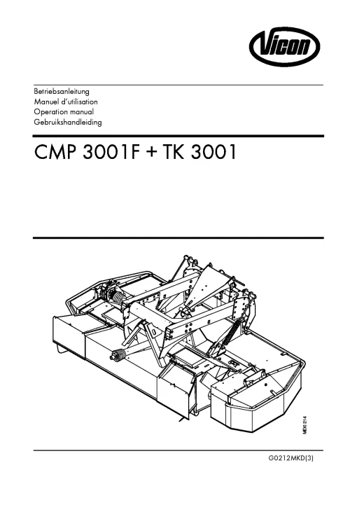 Vicon CMP3001F TK3001 Conditioners Rear mounted_02MKD01 Operation Maintenance Manual PDF download