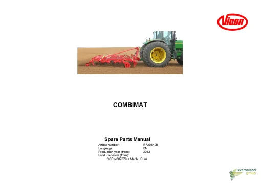 Vicon COMBIMATCultivators seedbed 2013 Parts Manual Catalog Pdf Download