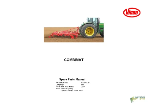 Vicon COMBIMATCultivators seedbed 2014 Parts Manual Catalog Pdf Download