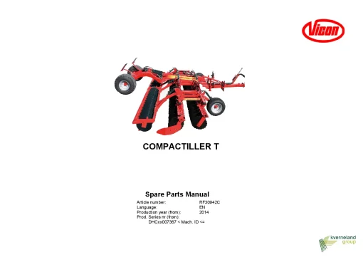 Vicon Compactiller T Disc Harrow 2014 Parts Manual Catalog Pdf Download