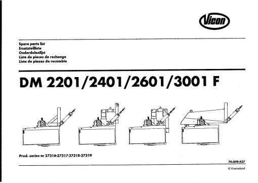 Vicon DM 2201 2401 2601 3001 -F Mowers Disc Plain 1999 Parts Manual Catalog Pdf Download