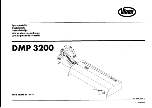 Vicon DMP3200 Mowers Disc Plain 1998 Sn 14218 Parts Manual Catalog Pdf Download