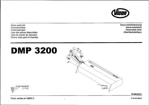 Vicon DMP3200 Mowers Disc Plain 2004 Sn 14231-1 Parts Manual Catalog Pdf Download