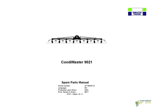 Vicon Deutz Fahr CodiMaster 9021 Tedders 2001 Parts Manual Catalog Pdf Download