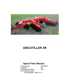 Vicon Discotiller XR Disc Harrow 2011 Parts Manual Catalog Pdf Download