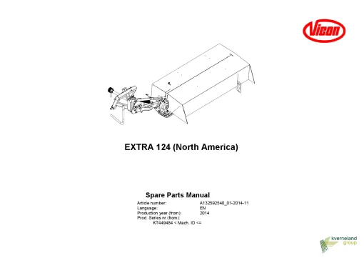 Vicon Extra 124 Mowers Disc Plain 2014 North America Parts Manual Catalog Pdf Download