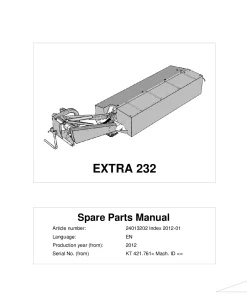 Vicon Extra 232 Mowers Disc Plain 2012 North America Parts Manual Catalog Pdf Download