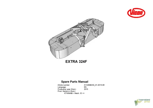 Vicon Extra 324F Mowers Disc Plain 2015 Sn KT456499 Parts Manual Catalog Pdf Download