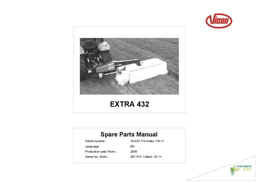 Vicon Extra 432 Mowers Disc Plain 2006 Parts Manual Catalog Pdf Download
