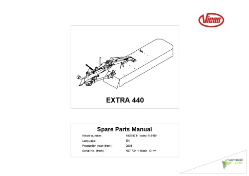 Vicon Extra 440 Mowers Disc Plain 2008 Parts Manual Catalog Pdf Download