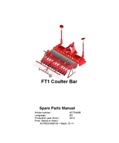 Vicon FT1 Coulter Bar Seed drills 2012 Parts Manual Catalog Pdf Download