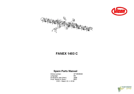 Vicon Fanex 1403C Tedders 2009 Parts Manual Catalog Pdf Download